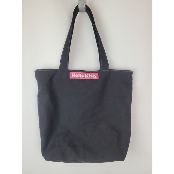 Sanrio Hello Kitty Black Tote Zippered Bag Size Medium - Picture 4 of 10